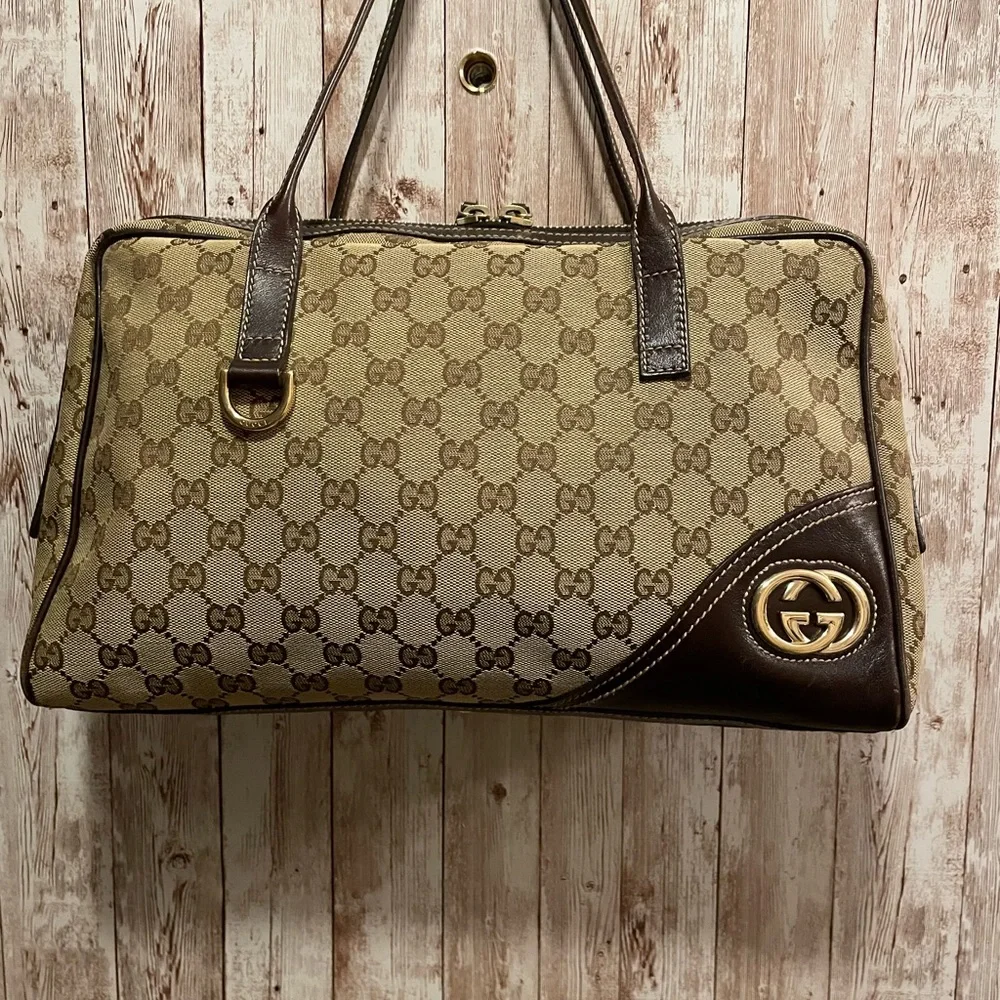 Gucci Beige and Brown Signature shoulder bag , original - Picture 6 of 16